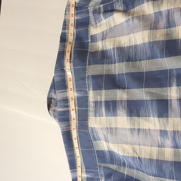 Tommy Bahama Button Up Collared Short Sleeve Blue and withe men size L - Picture 9 of 10